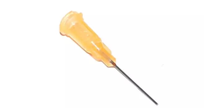Przyklejone igły dozujące z kaniulą ze stali nierdzewnej 25,4 mm pomarańczowe 23G 1szt