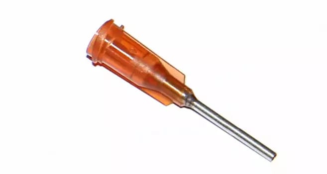 Przyklejone igły dozujące z kaniulą ze stali nierdzewnej 25,4mm pomarańczowo-żółte 15G 1szt