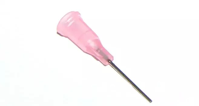 Przyklejone igły dozujące z kaniulą ze stali nierdzewnej 25,4 mm różowe 20G 1szt