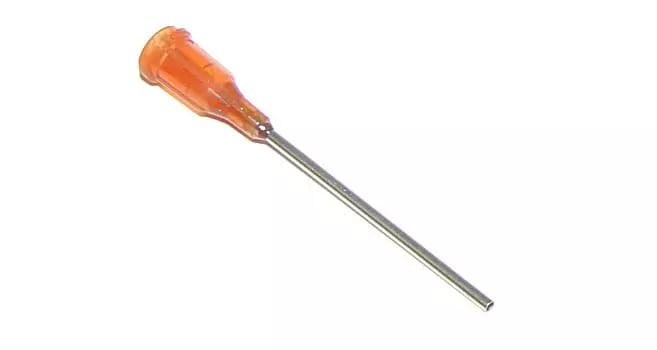 Przyklejone igły dozujące z kaniulą ze stali nierdzewnej 38,1mm pomarańczowo-żółte 15G 1szt