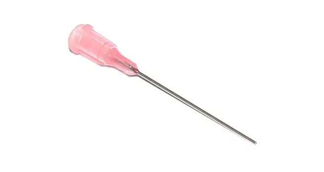 Przyklejone igły dozujące z kaniulą ze stali nierdzewnej 38,1 mm różowe 20G 1szt
