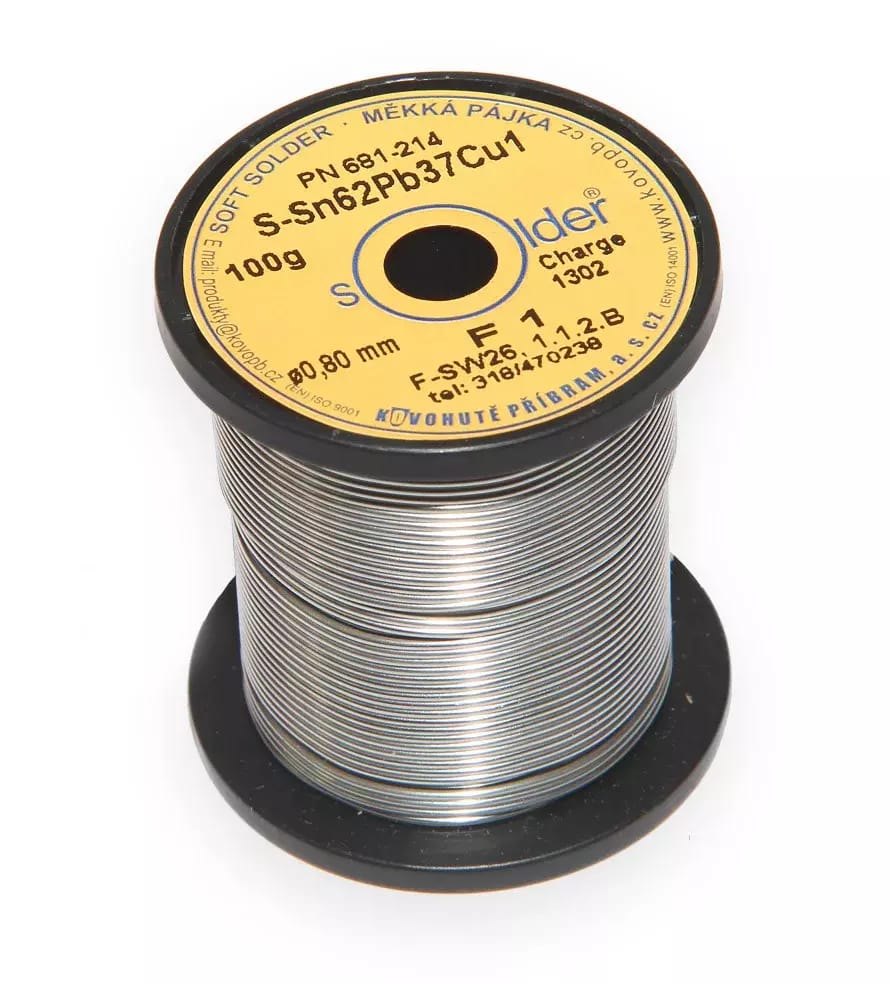 Lut ołowiowy S-Sn62Pb37Cu1 średnica 0,8 mm