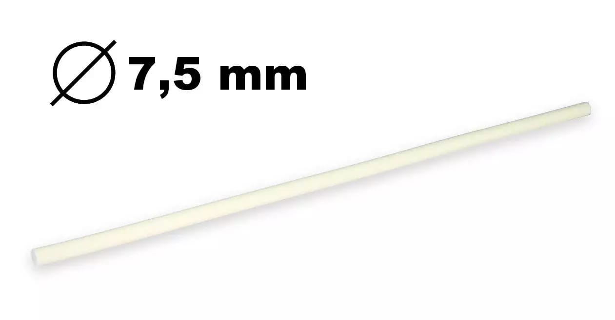 Biały klej termotopliwy w sztyfcie do pistoletu do klejenia o średnicy 7,5 mm