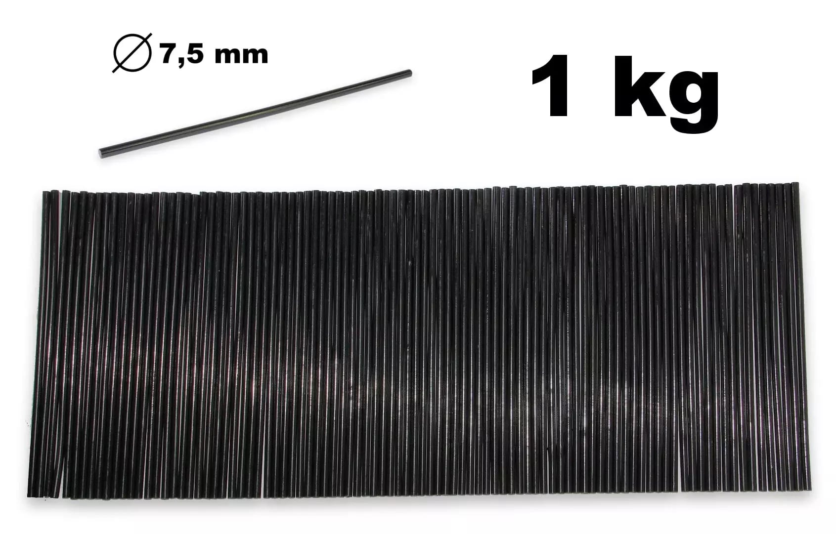 Czarne wkłady topliwe do pistoletu do kleju o średnicy 7,5 mm 1 kg