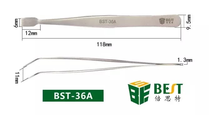 Pęseta antymagnetyczna ze stali nierdzewnej do części BEST BST-36A – 2
