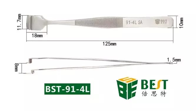 Pęseta ze stali nierdzewnej do talerzy i plastrów BEST BST-91-4L – 2