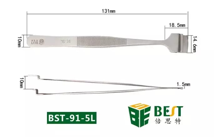 Pęseta ze stali nierdzewnej do talerzy i plastrów BEST BST-91-5L – 2