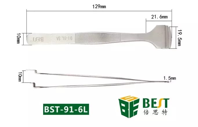 Pęseta ze stali nierdzewnej do talerzy i plastrów BEST BST-91-6L – 2