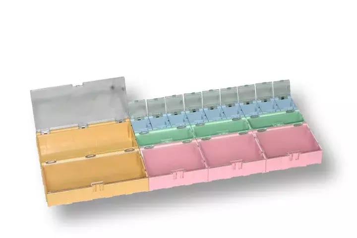 Miniaturowe plastikowe szuflady na komponenty SMD B1 - niebieskie – 2