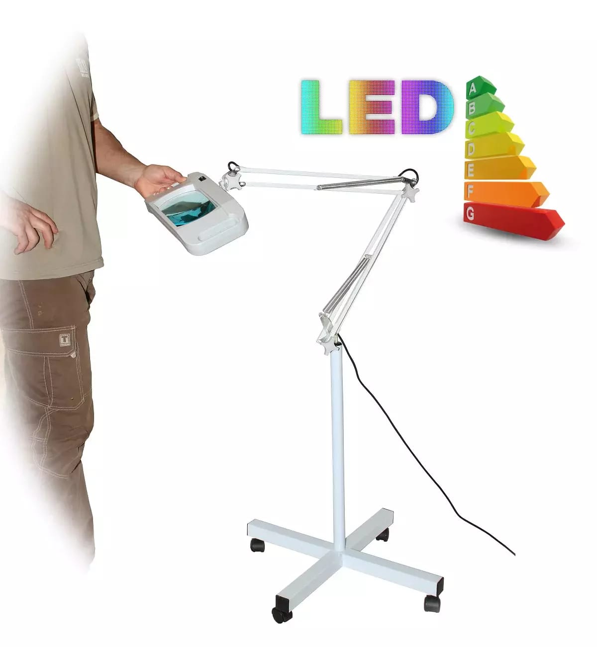 Lampa LED ze szkłem powiększającym T86-F o powiększeniu 8 dioptrii