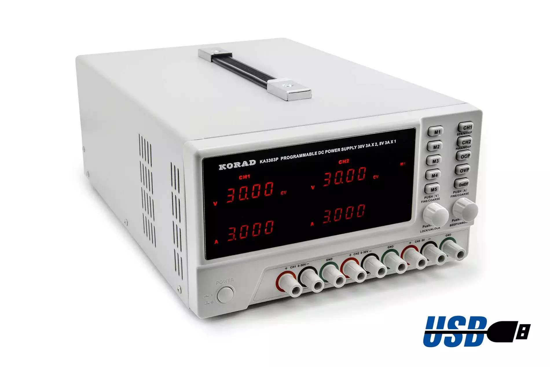 Programowalny zasilacz Korad KA3303P 2x 30V 3A z USB RS232 trzykanałowy