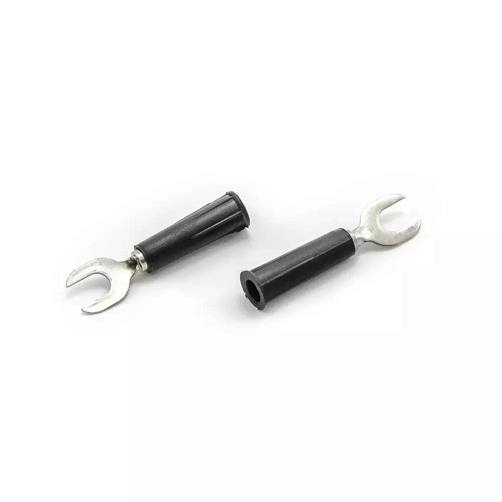 Reduktor bananowy - widelec kablowy czarny 6mm