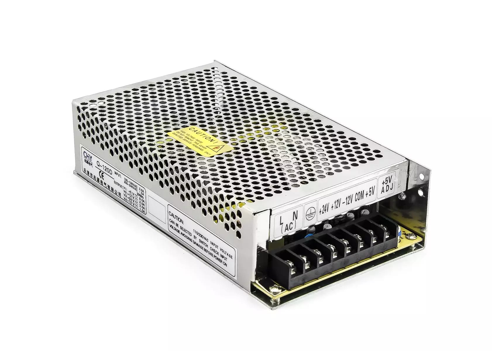 Czterokanałowy zasilacz Q-120D 5V 8A, +12V 2A, -12V 1A, 24V 2A, 120W