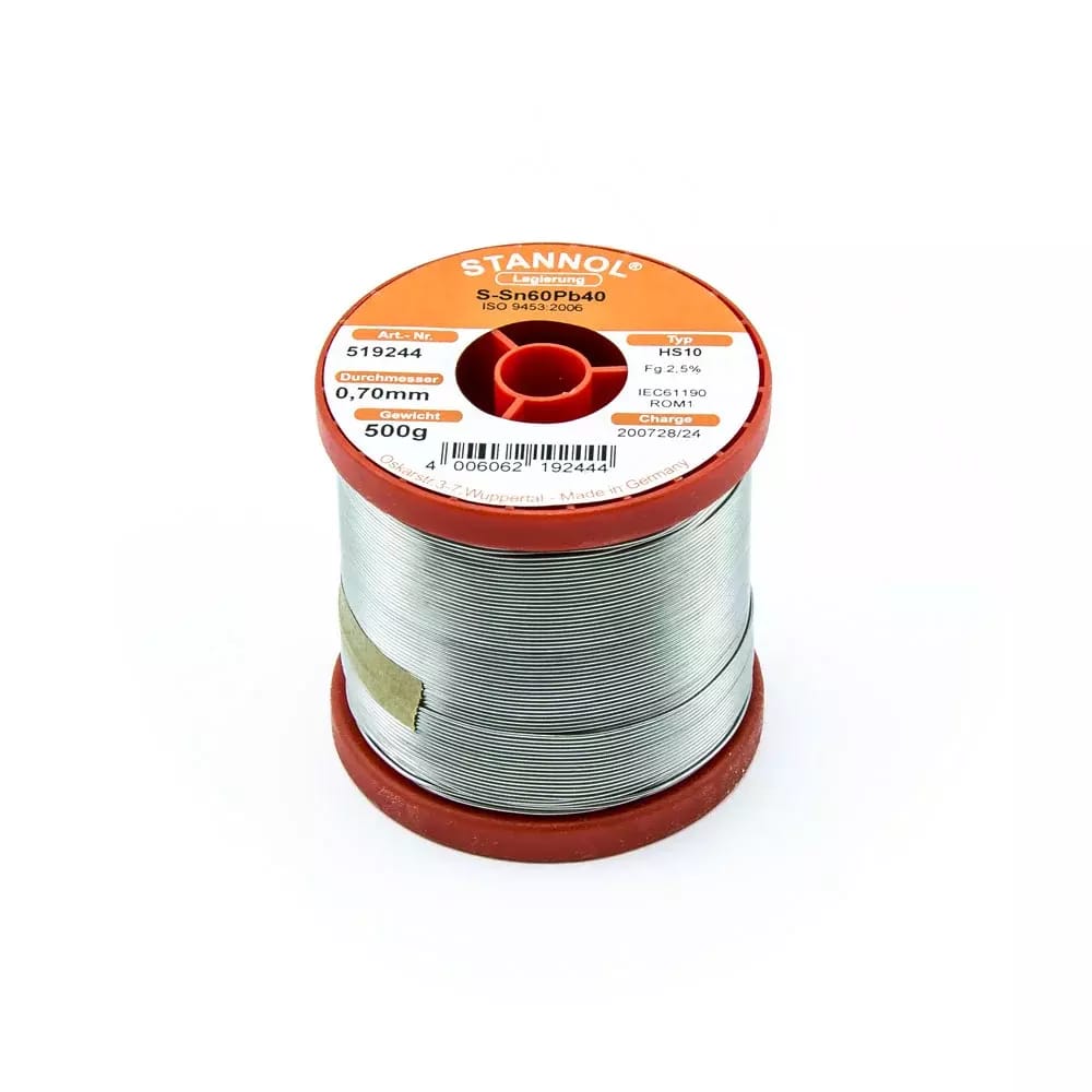 Cyna rurkowa 0.7mm Sn60Pb40 HS10 STANNOL 500g