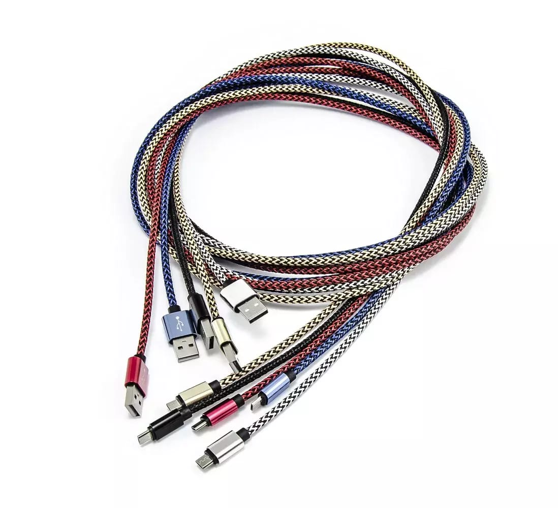 Kabel micro USB - USB 2.0, aluminiowy, w oplocie, różne kolory, 2 m – 2