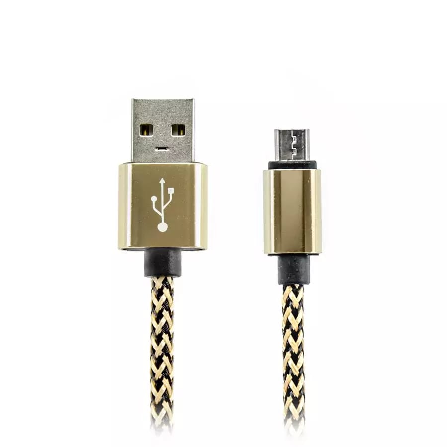 Kabel zasilający micro USB, w oplocie, różne kolory, 1 m