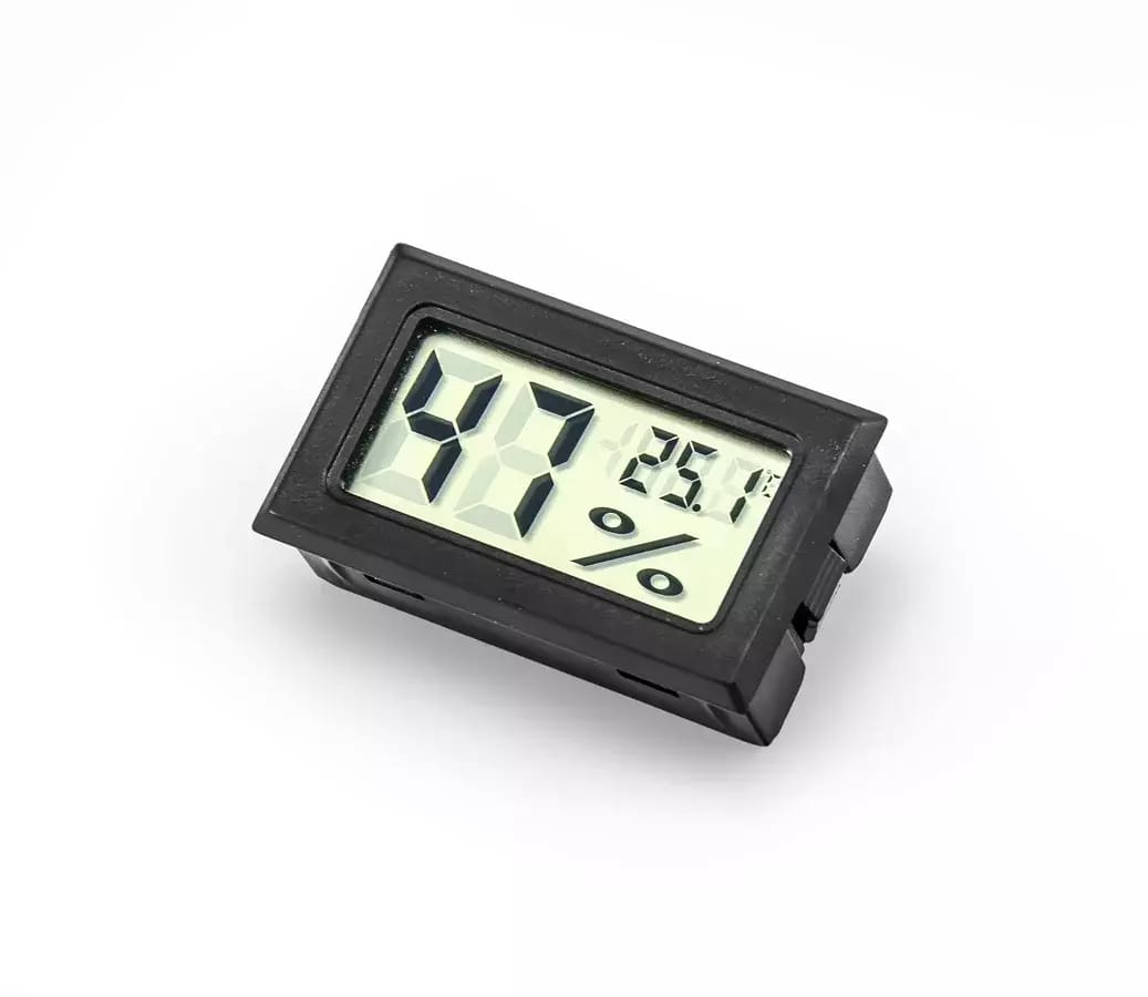 Panelowy higrometr LCD z termometrem, czarny