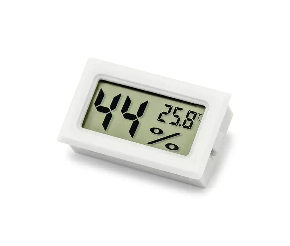 Panelowy higrometr LCD z termometrem biały