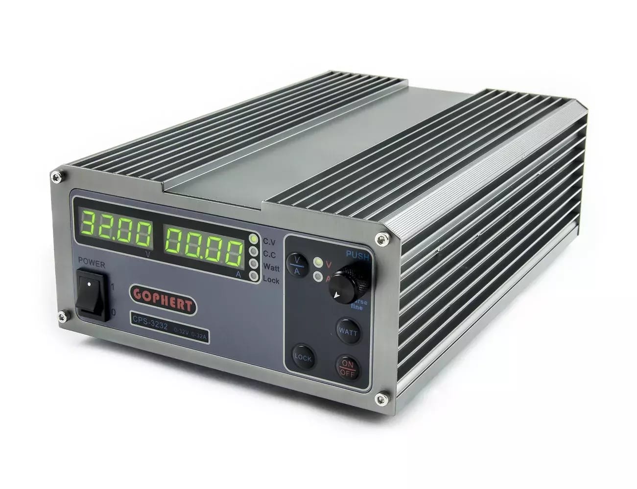 Impulsowy zasilacz laboratoryjny Gophert CPS-3232 0-32V/32A z watomierzem