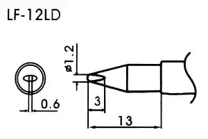Bezołowiowy grot lutowniczy LF-12LD