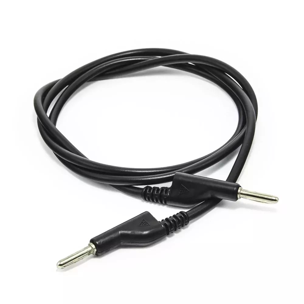 Kabel połączeniowy banan - banan 100cm czarny