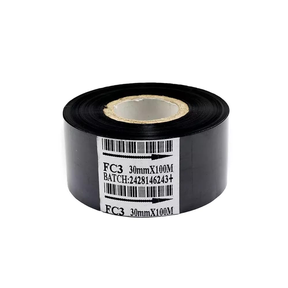 Czarna taśma termotransferowa, długość 100 m, szerokość 30 mm, IN