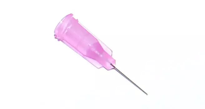 Przyklejone igły dozujące z kaniulą ze stali nierdzewnej 12,7 mm jasnofioletowe 30G 1szt
