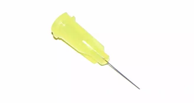 Przyklejone igły dozujące z kaniulą ze stali nierdzewnej 12,7mm żółte 32G 1szt