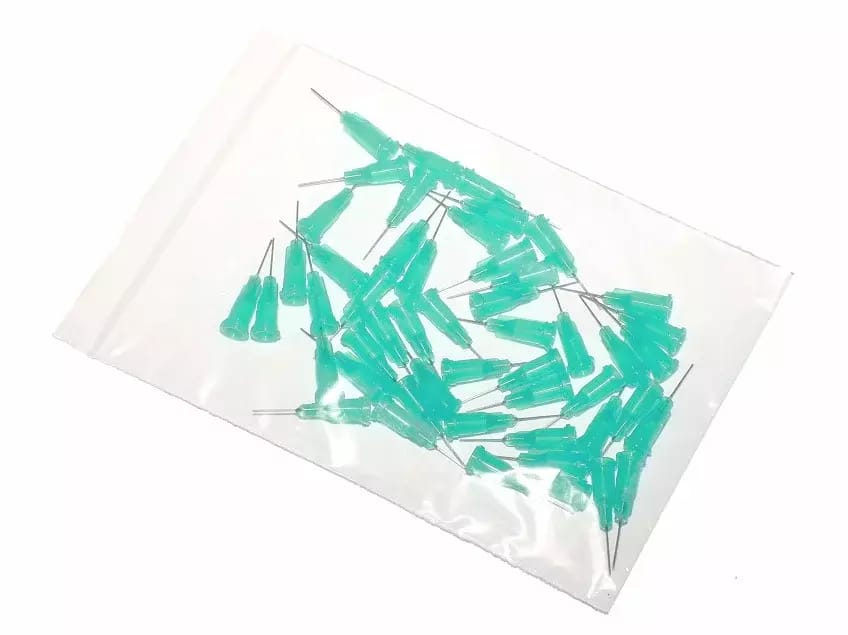 Przyklejane igły dozujące z kaniulą ze stali nierdzewnej 12,7mm zielone 18G 50szt