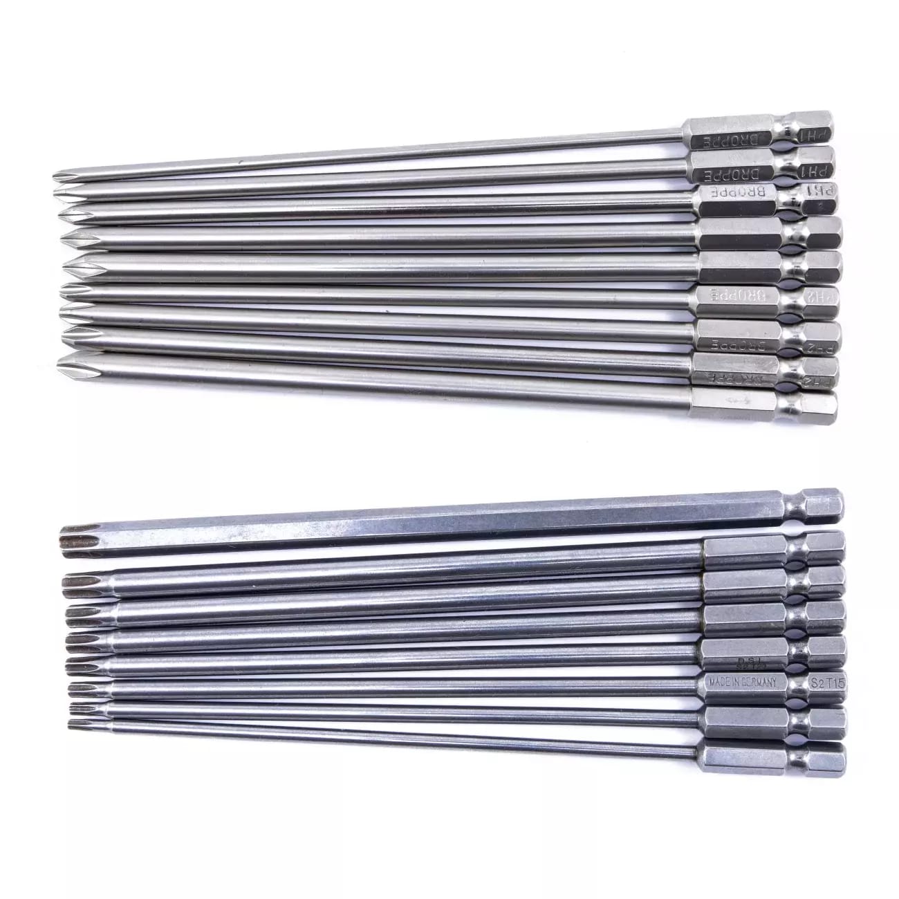 Zestaw 17 bitów krzyżakowych PH i torx - 150 mm 1/4\" HEX