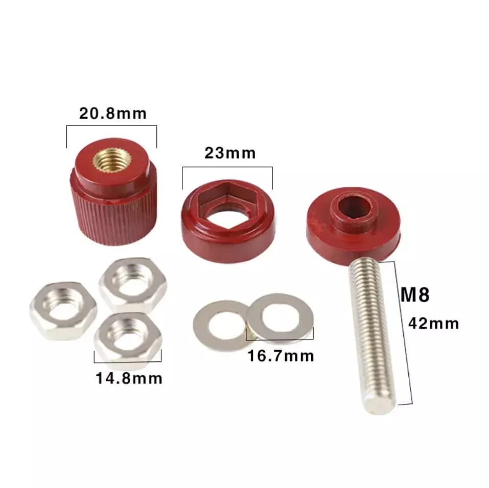 Złącze śrubowe do zasilaczy laboratoryjnych 380V/200A czerwone – 2
