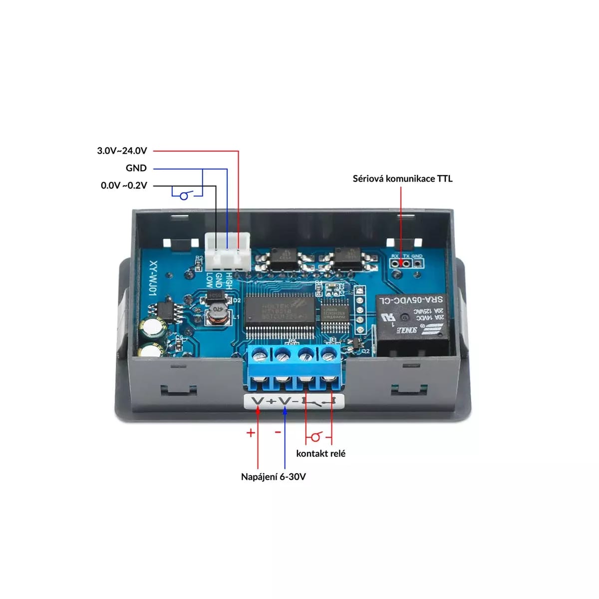 Programowalny przekaźnik czasowy XY-WJ01 125V/5A – 2