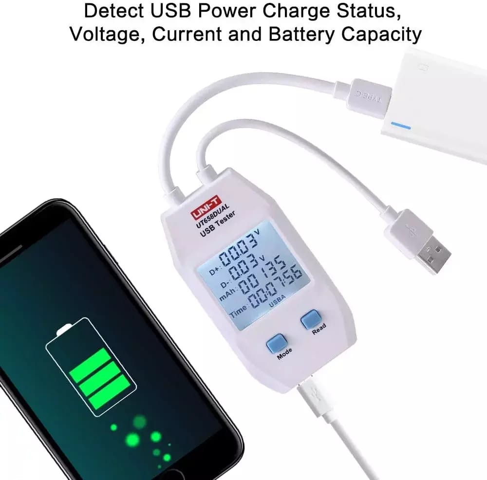UNI-T UT-658D Tester pojemności USB z USB-C i USB-A – 2