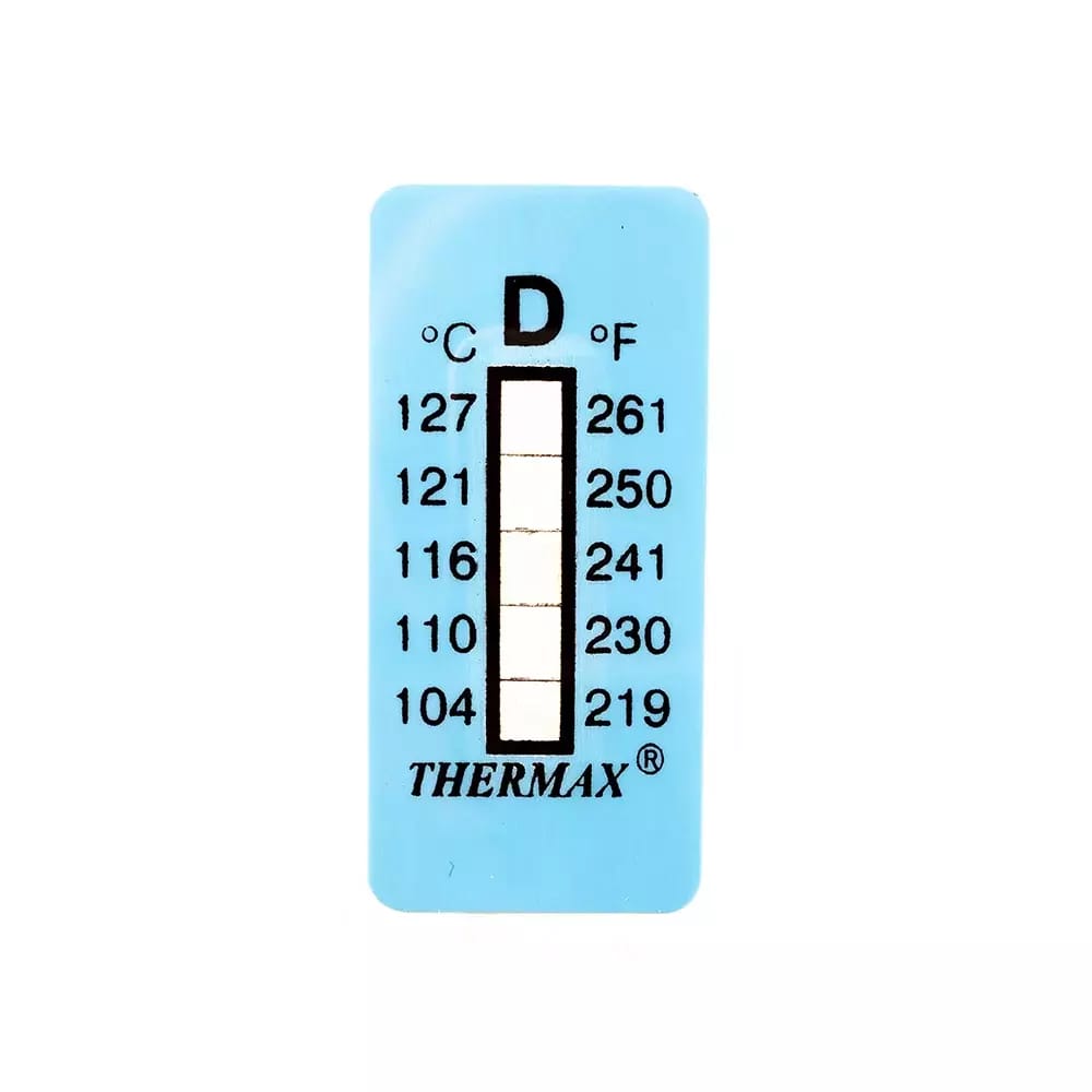 Samoprzylepny termometr/pasek wskaźnikowy nieodwracalny 104-127°C – 2
