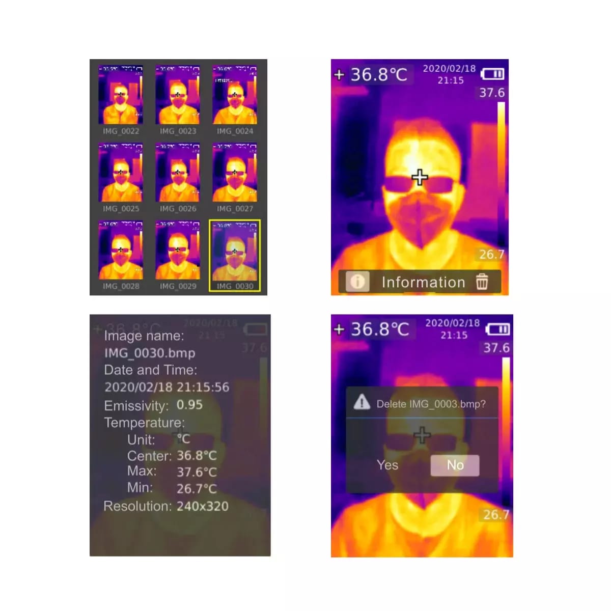 Profesjonalna kamera termowizyjna 30-45°C z wyjściem PC i statywem UNI-T UTi165K – 2