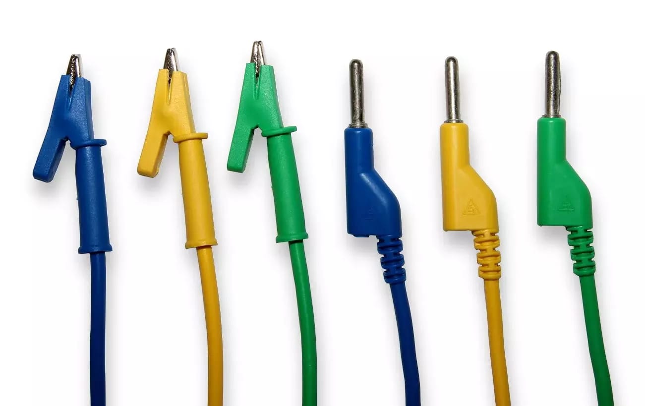 Kabel do zasilaczy laboratoryjnych 100cm żółty