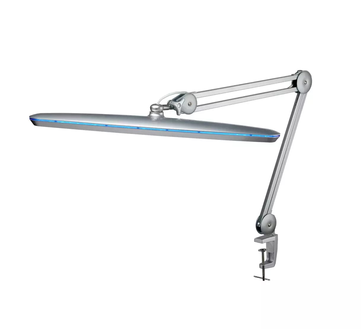 Srebrna lampa biurkowa IB-9503 z regulacją jasności 117LED