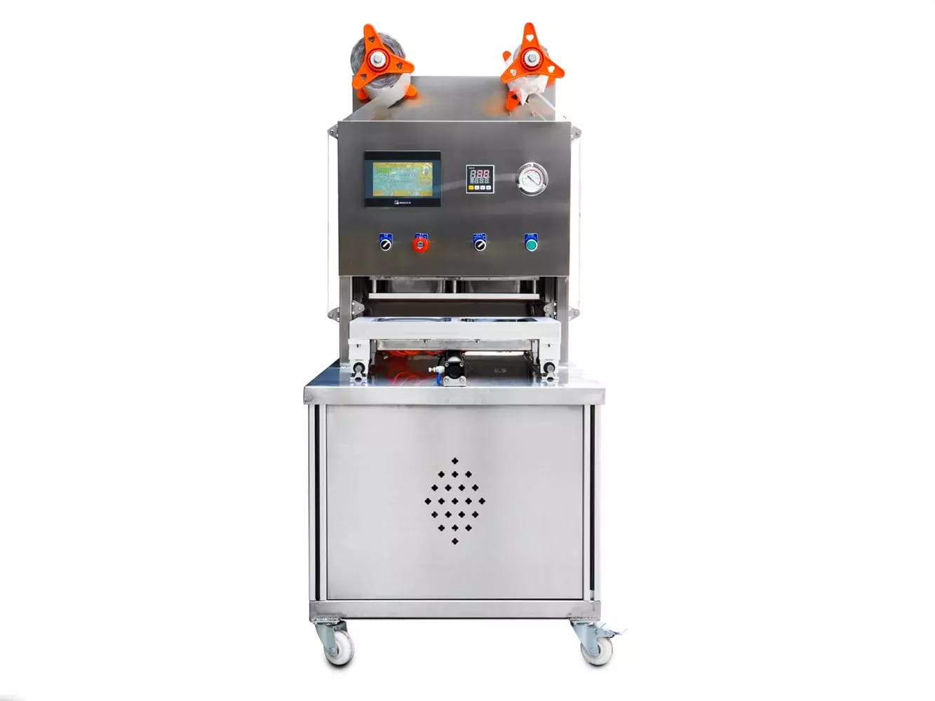Półautomatyczna maszyna pakująca do jednoczęściowych misek cateringowych 227x178mm z atmosferą ochronną