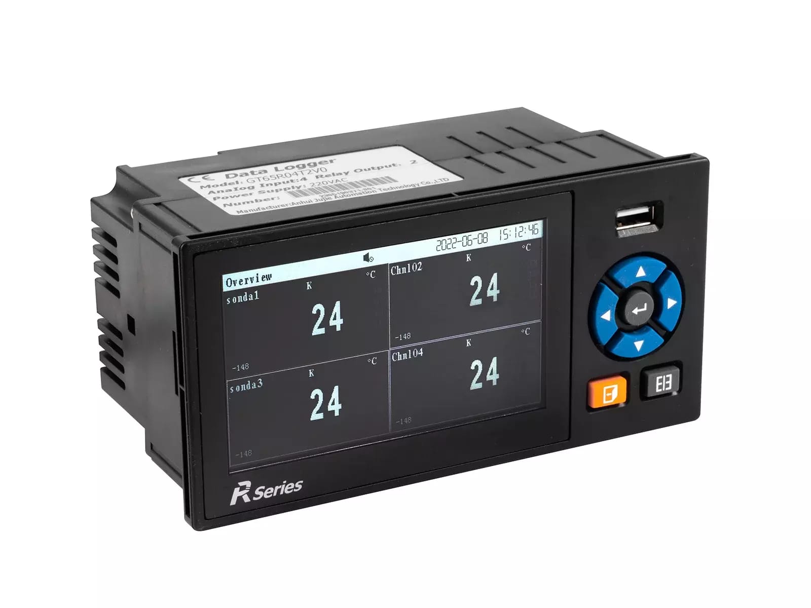 Cyfrowy rejestrator danych GT65R04 - 4 wejścia, USB