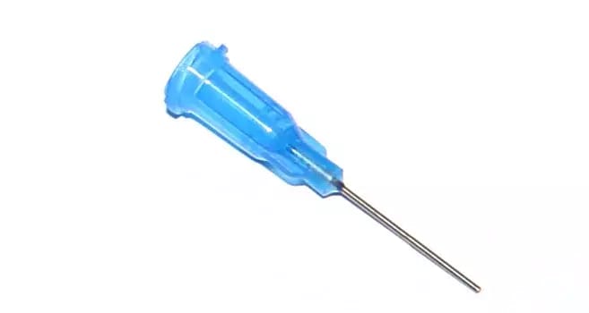 Przyklejone igły dozujące z kaniulą ze stali nierdzewnej 25,4 mm niebieskie 22G 1szt