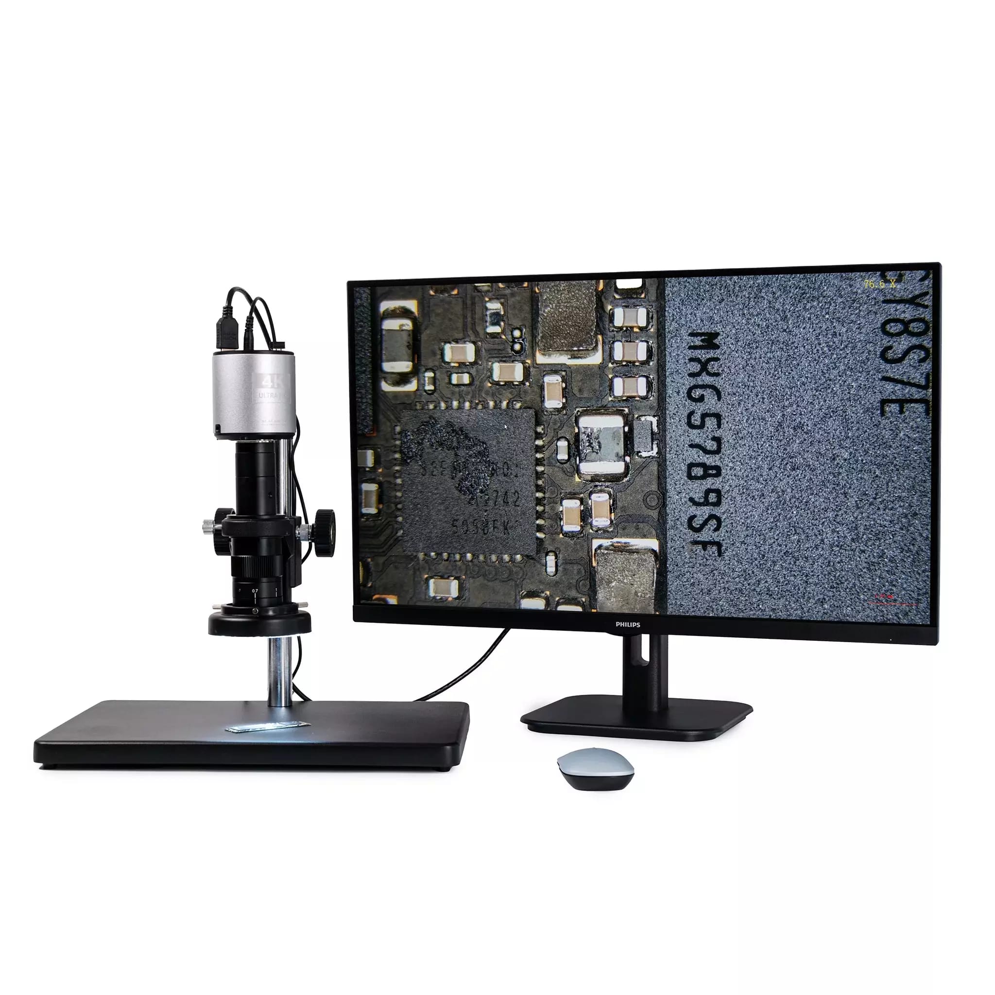 Mikroskop ALL-IN-ONE 4K z monitorem, autofokusem i oprogramowaniem pomiarowym