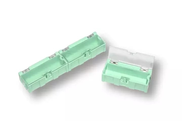 Miniaturowe plastikowe szuflady na komponenty SMD B2 - zielone