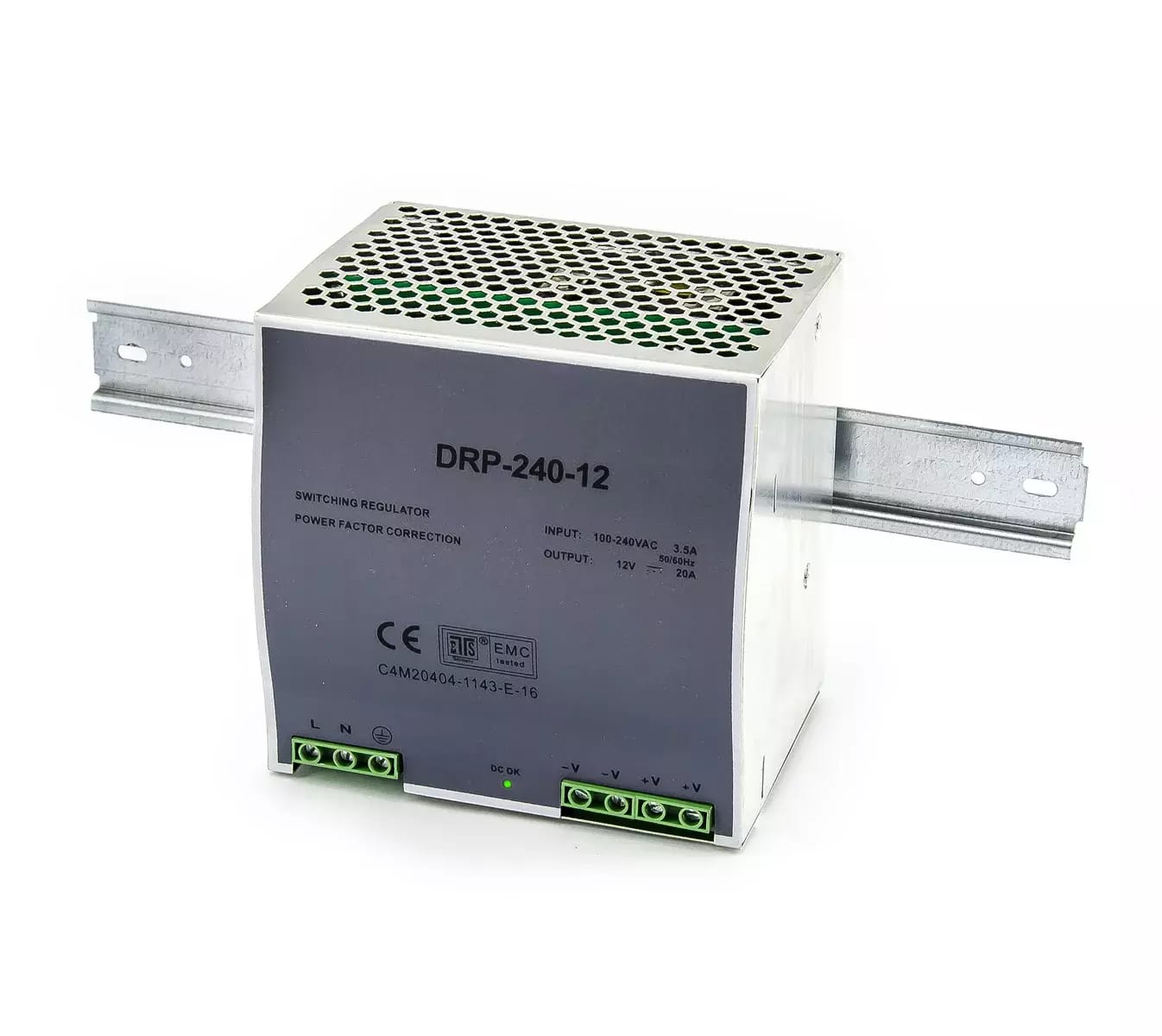Zasilacz impulsowy do rozdzielnicy DRP-240-12 12V 20A 240W
