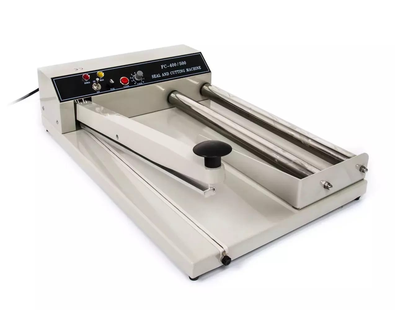 Półautomatyczna zgrzewarka do folii z odwijakiem i owijarką FC-400 400mm