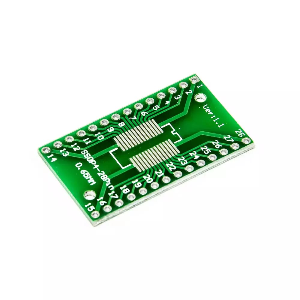 Redukcja PCB z SOP4-28 1,27 mm, SSOP4-28 0,65 mm do DIP 2,54 mm