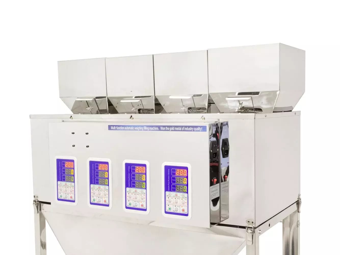 Czterogłowicowy dozownik przemysłowy do materiałów sypkich i mieszanek 4x 10-500g – 2